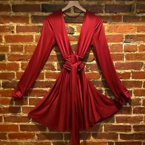 ASOS DESIGN Jersey Satin Wrap Dress